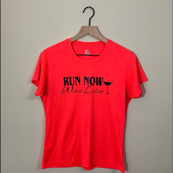 Run Now Wine Later Tech Tee NWOT - Picture 3 of 15